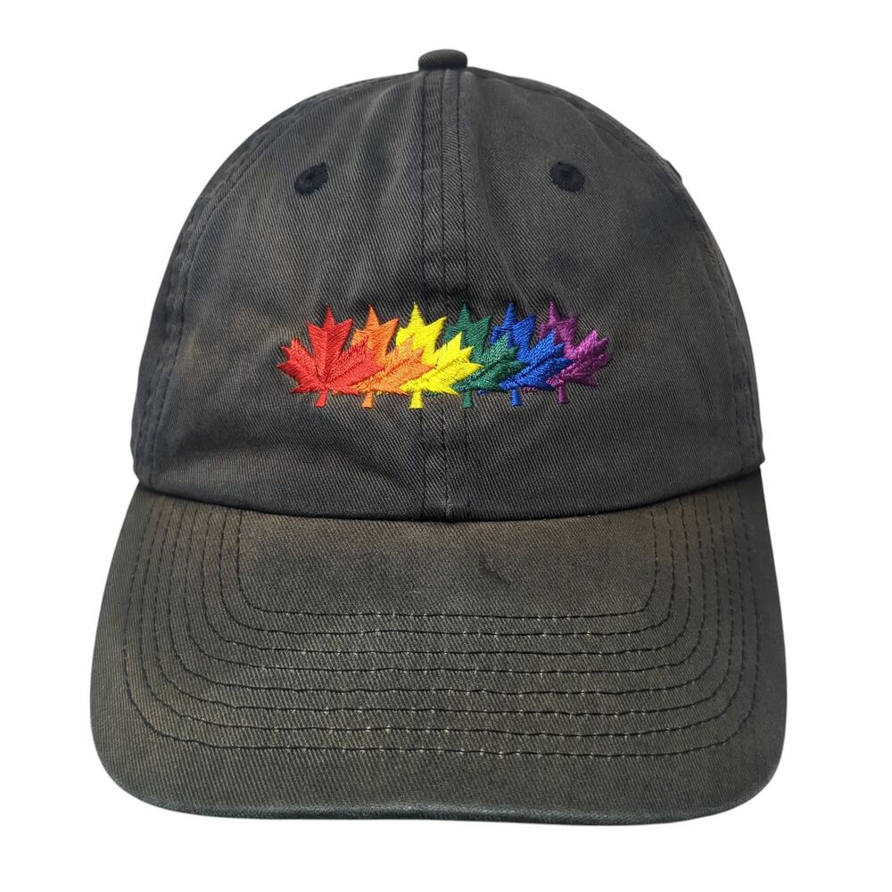 Maple Leafs Slideback Hat Black One Size Adjustable Embroidered 6 Panel